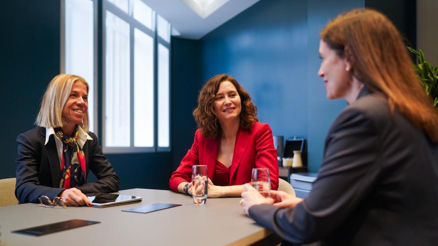 La presidenta durante su visita a Microsoft