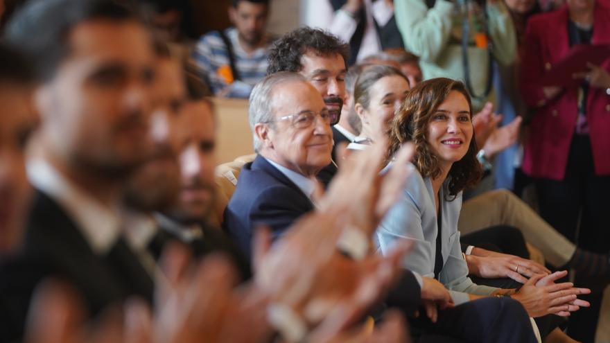 La presidenta durante el recibimiento de los jugadores 