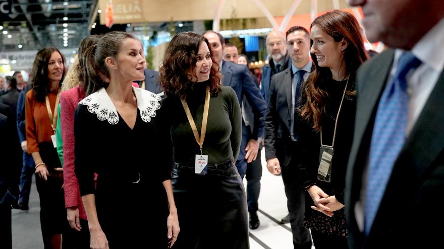 La Reina y la presidenta durante la visita