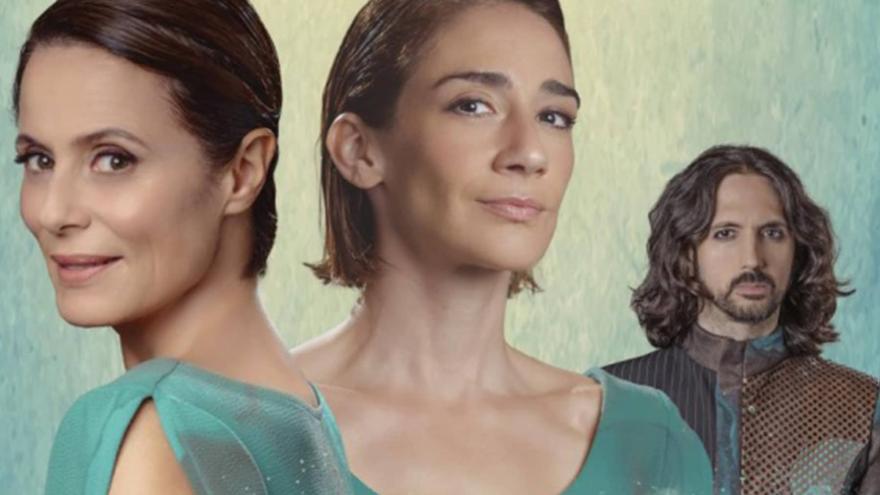 Rakel Camacho, Ainhoa Amestoy y Aitana Sánchez Gijón, en la tercera semana de Clásicos en Alcalá de la Comunidad de Madrid Uno de los carteles de la obra de Aitana Sánchez Gijón