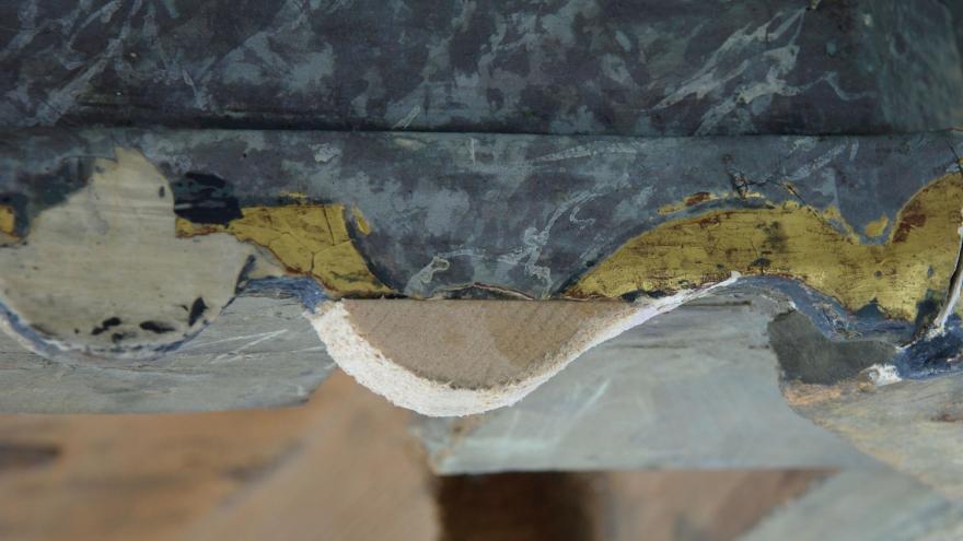 Reintegración volumétrica de la obra imagen de restauración de madera