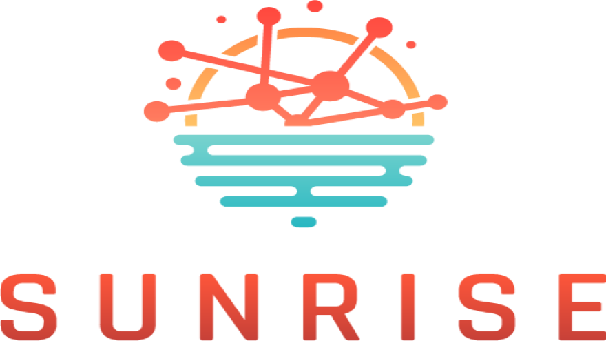 Logo del proyecto europeo SUNRISE Logo vertical del proyecto SUNRISE