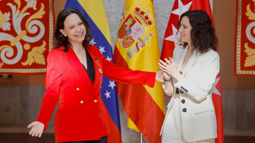 La presidenta Isabel Díaz Ayuso y María Corina Machado