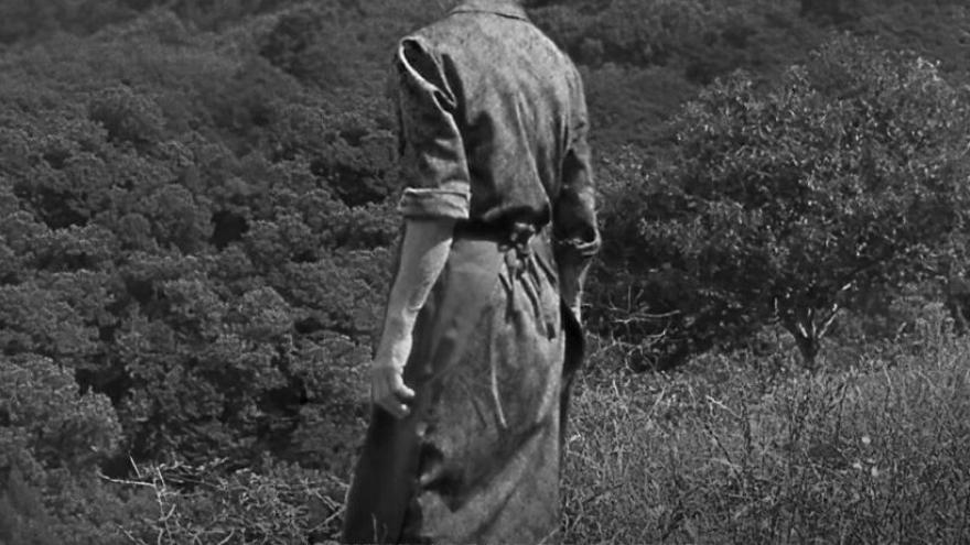 imagen del cartel de la película O que arde en la que se ve a su protagonista de espaldas en un campo