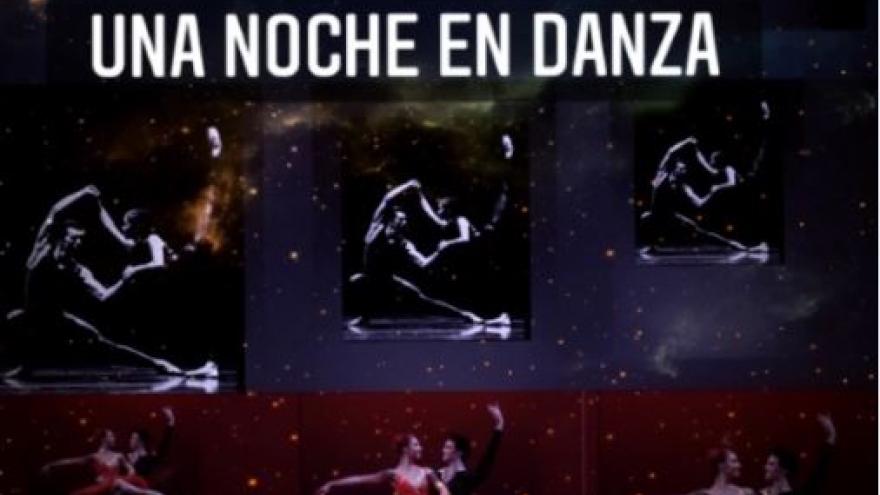 imagen del cartel de Una noche en danza donde se ve a varias bailarinas con tutu