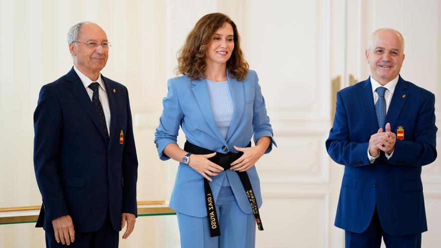 La presidenta con su cinturón de Karate