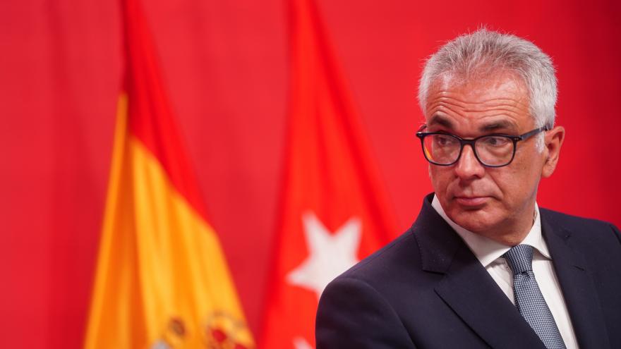 Counselor Carlos Izquierdo during the press conference