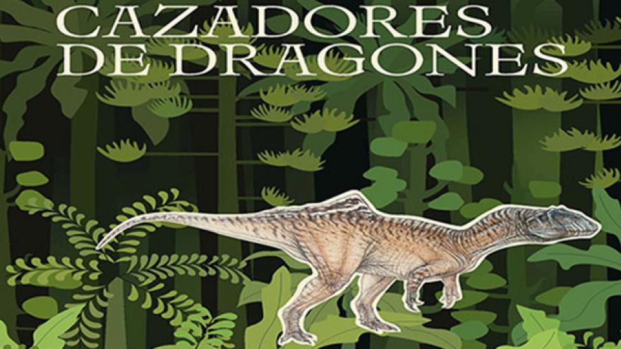 Portada de la publicación que muestra ilustración de un dinosaurio sobre fondo vegetal