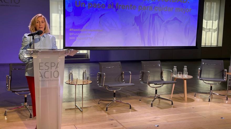 La consejera durante su intervención en el atril