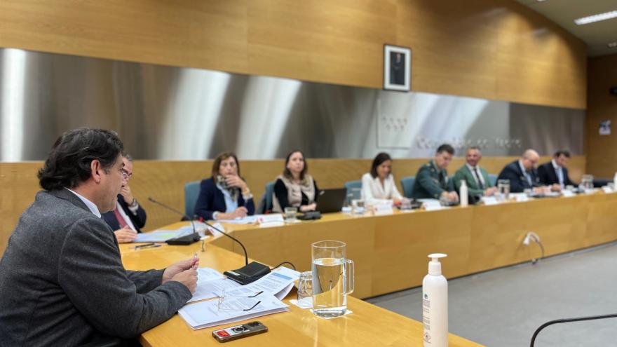 El consejero David Pérez durante la reunión