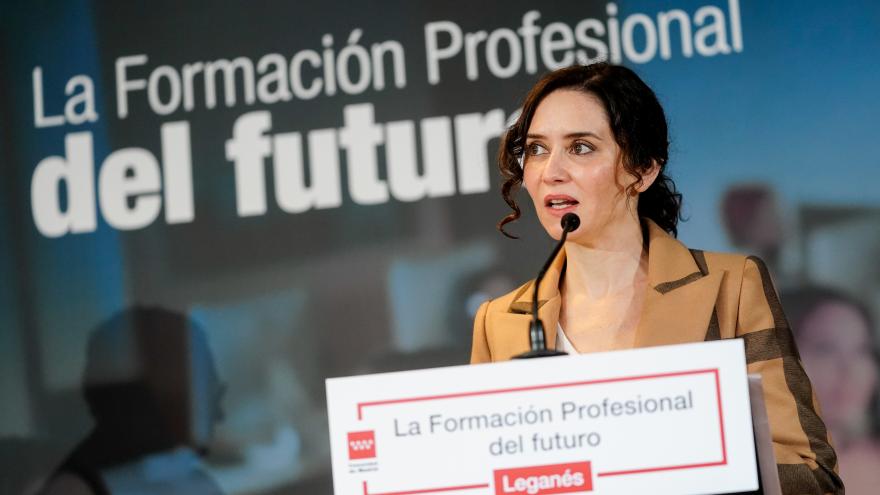 La presidenta Isabel Díaz Ayuso durante el acto