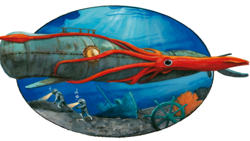 Dibujo de Fernando Vicente para 20000 leguas de viaje submarino