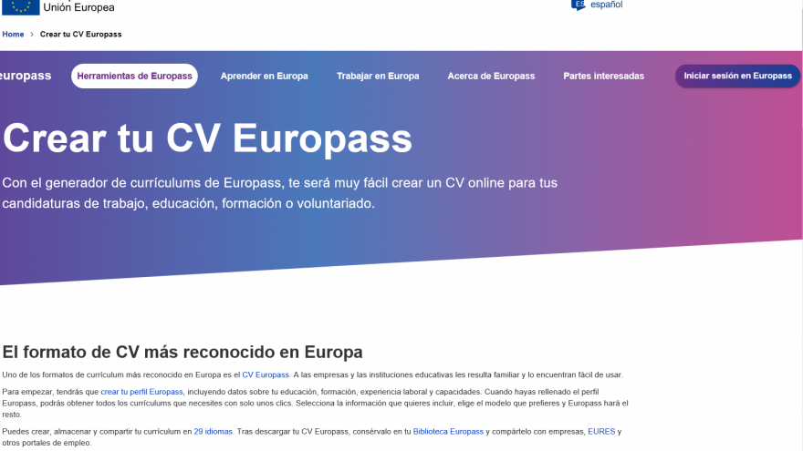 Imagen Crea tu CV en línea