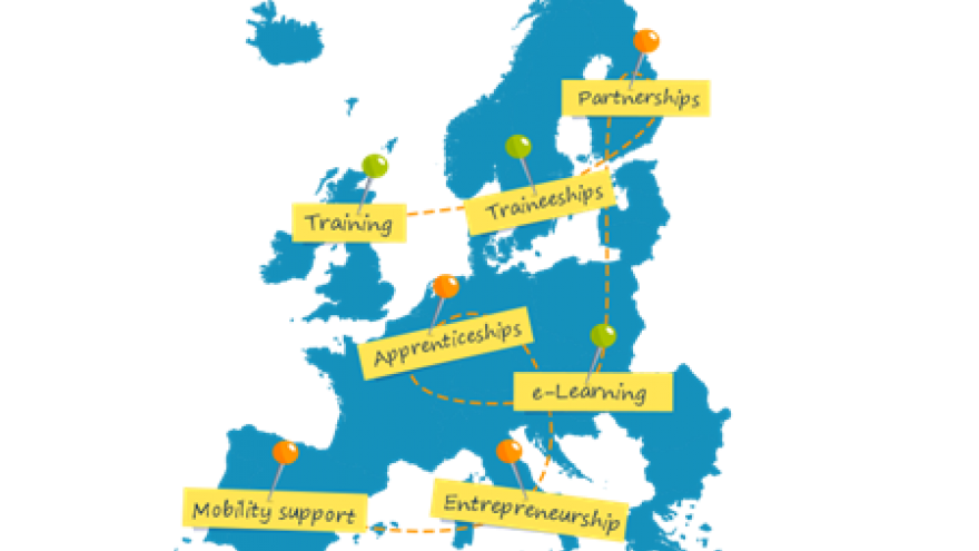 Mapa de la Unión Europea en azul