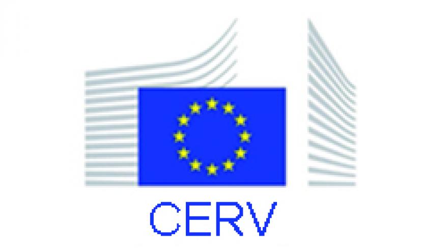 Logotipo de la Comisión Europea y la leyenda CERV