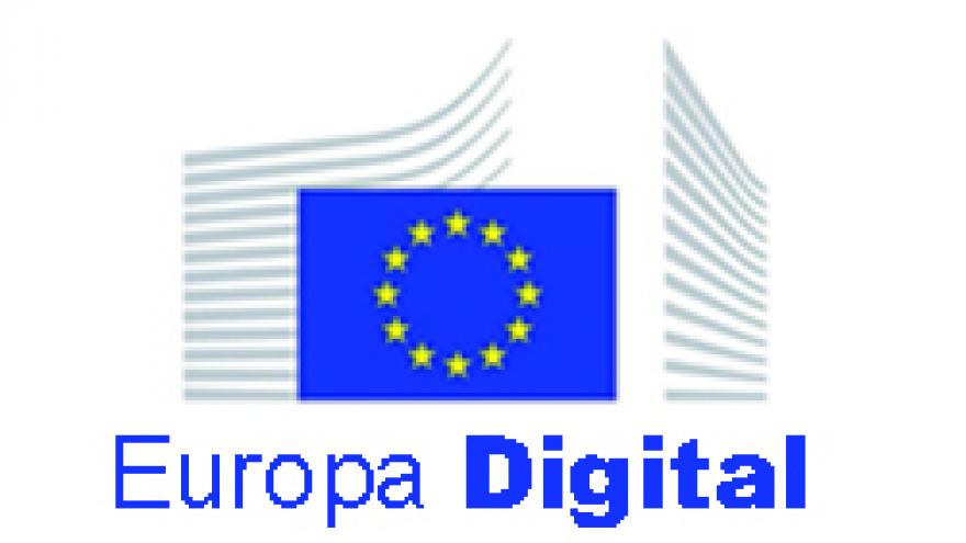 Logotipo de la Comisión Europea y la leyenda Europa Digital