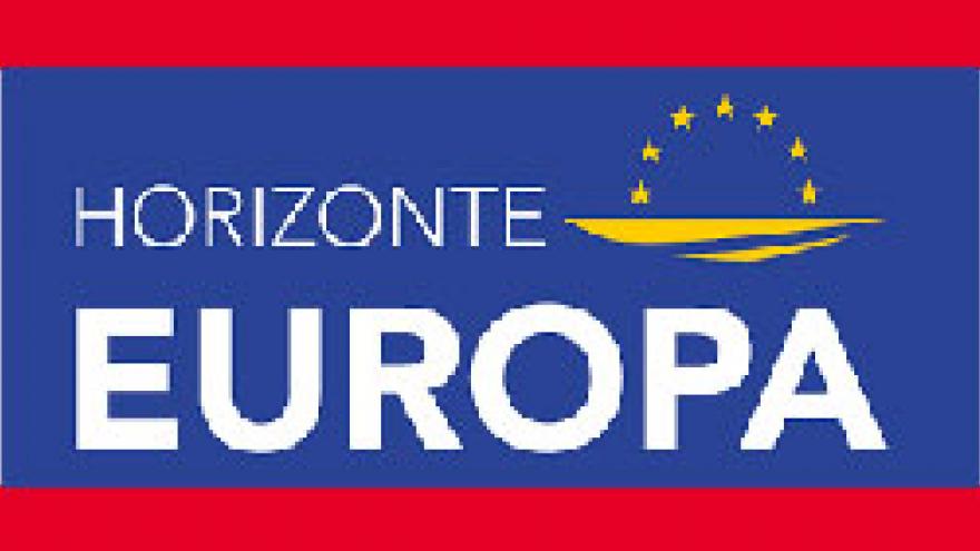 Logotipo de la Comisión Europea y la leyenda Horizonte Europa