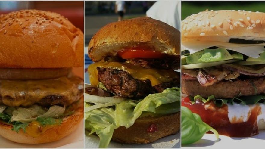 Varias hamburguesas de distinto tipo el fila
