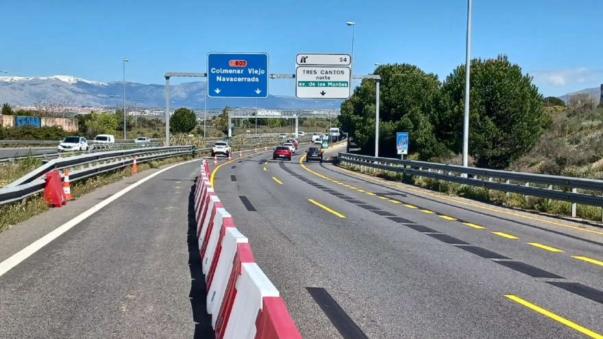 imagen inicio obras en M-607 tercer carril