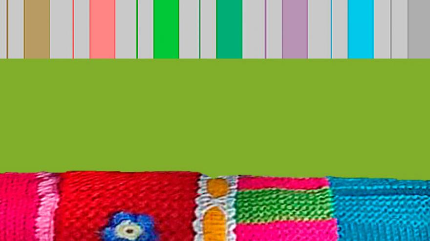 Ilustración con tejido de colores