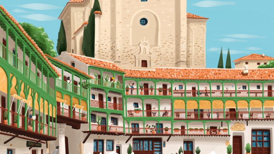 Pintura que muestra una imagen de Chinchón