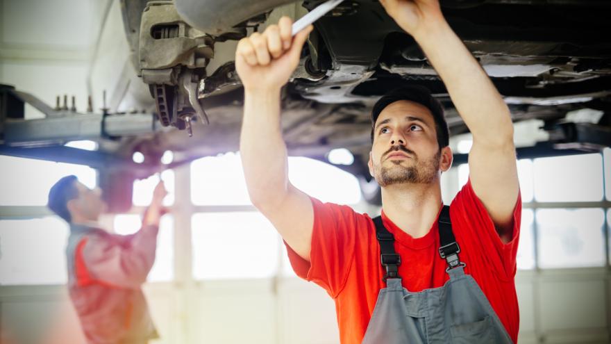 Mechanics in a workshop