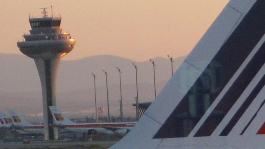 Planes at the 4 Terminal at Adolfo Suárez Airport Madrid-Barajas
