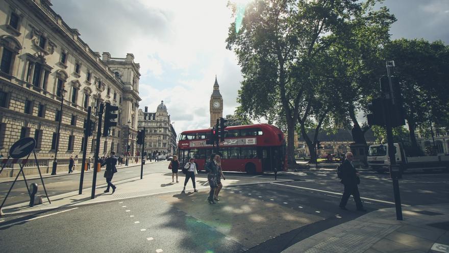 Bus image on a London street