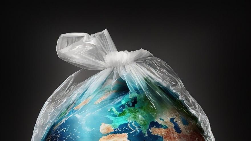 Foto mundo bolsa basura