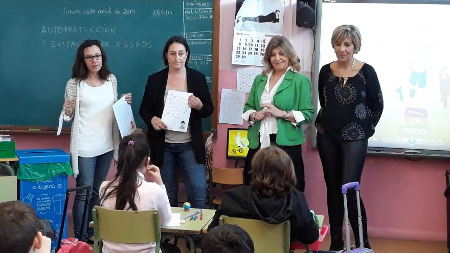 Engracia Hidalgo durante la visita