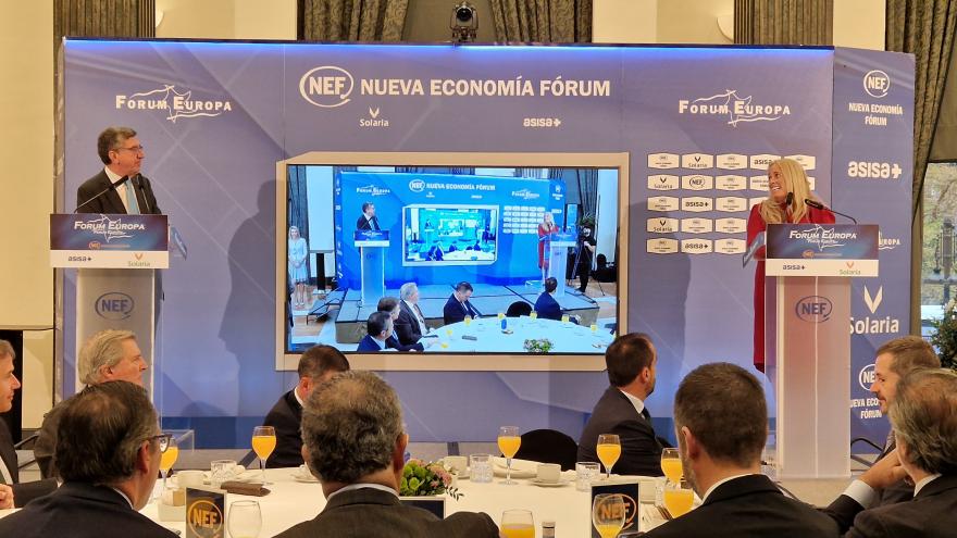 La consejera Rocío Albert durante el desayuno informativo de Nueva Economía Fórum