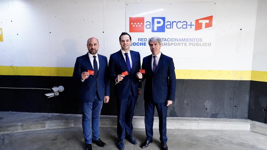 Ignacio Aguado durante la presentación del aparcamiento