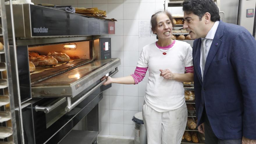 David Pérez durante la visita