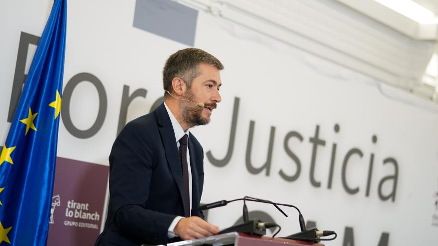El consejero Miguel Ángel García Martín durante el Foro Justicia