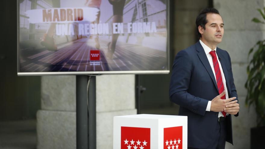 Ignacio Aguado durante la presentación del plan ‘Madrid, una región en forma’