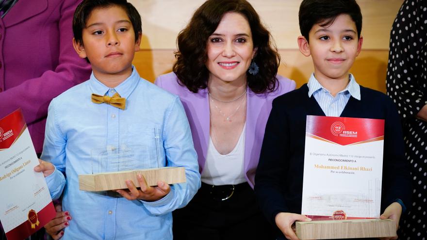 Isabel Díaz Ayuso en la entrega de premios con motivo del Día Europeo del 112