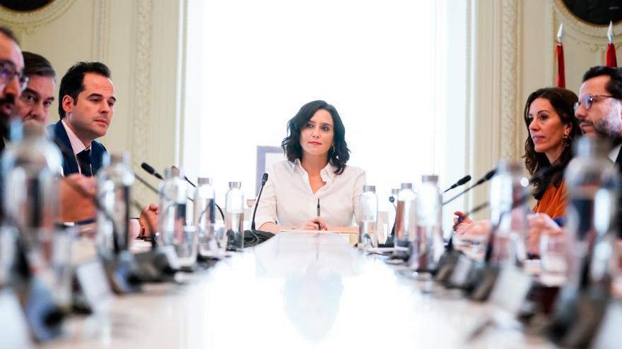 Isabel Díaz Ayuso durante la rueda de prensa posterior al Consejo de Gobierno extraordinario