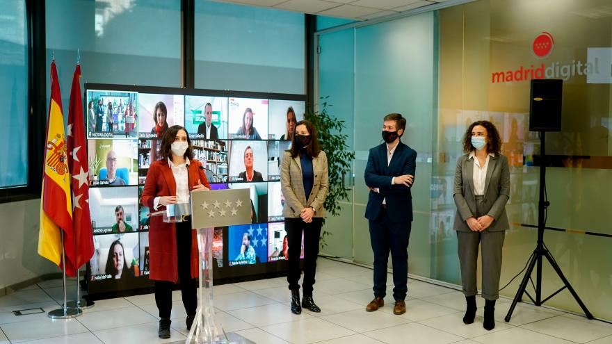 Isabel Díaz Ayuso durante la presentación de la Factoría Digital