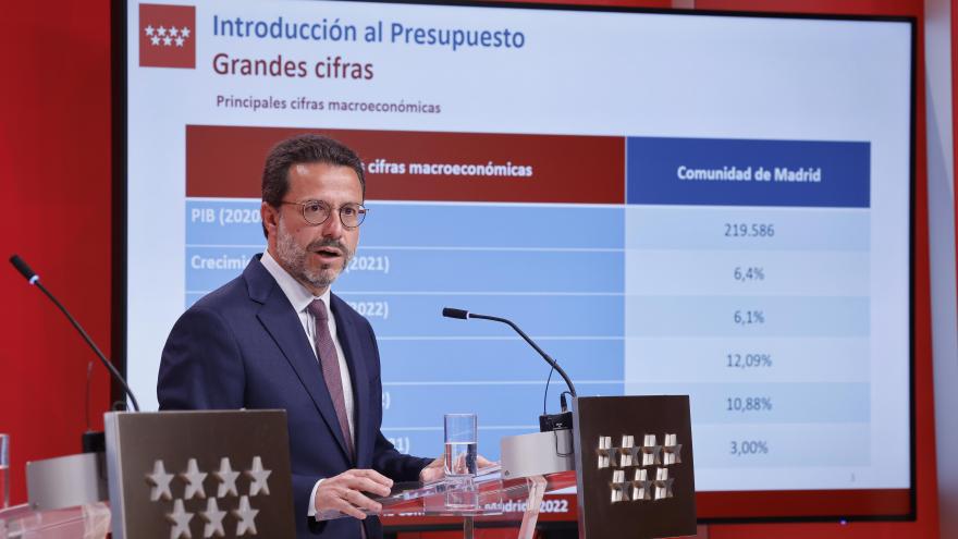 El consejero Javier Fernández-Lasquetty en el atril