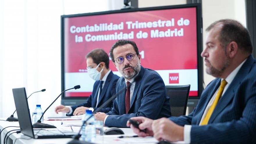 Javier Fernández-Lasquetty durante la presentación de los datos de Contabilidad Regional Trimestral