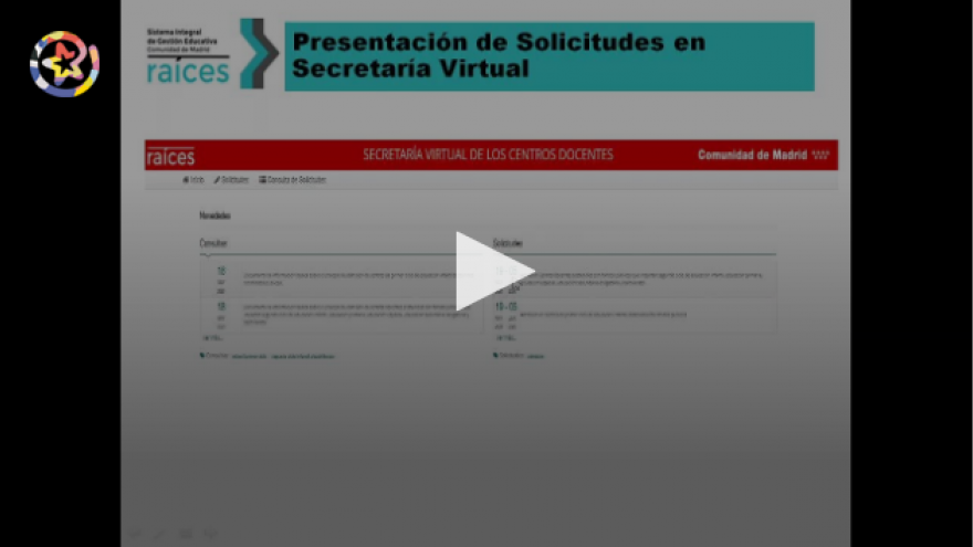 Vídeo explicativo de presentación de solicitudes en Secretaría Virtual