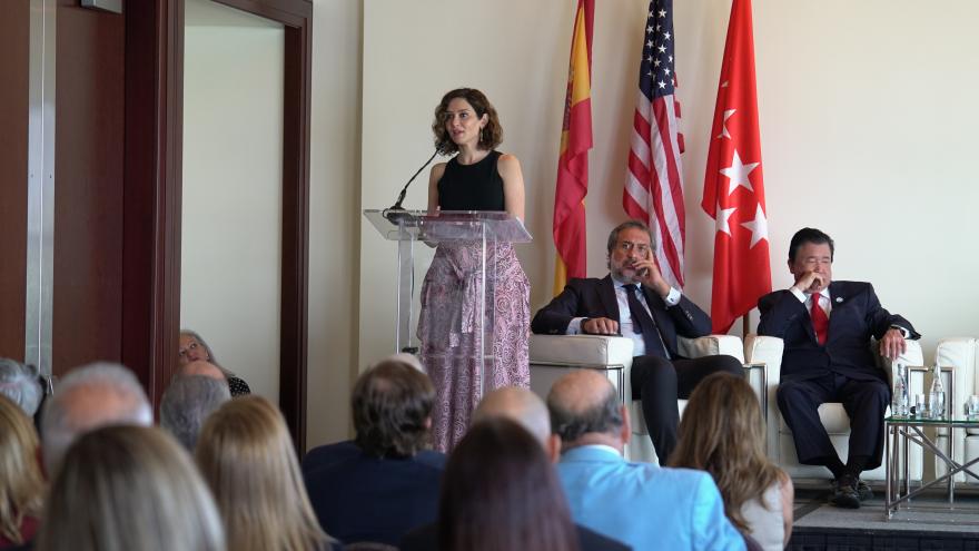 La presidenta durante su intervención en Miami