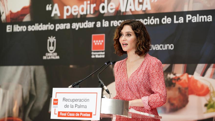 La presidenta durante su intervención en el atril