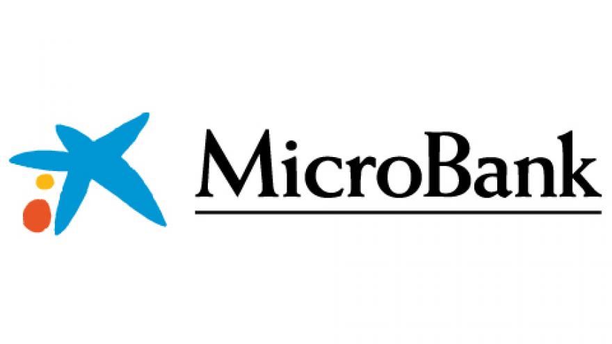 Logotipo con el texto Microbank
