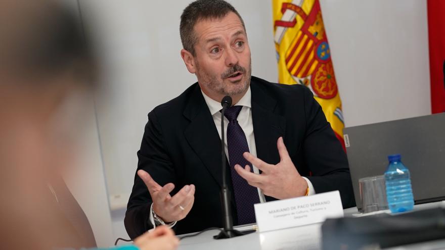 El consejero durante su intervención en la reunión