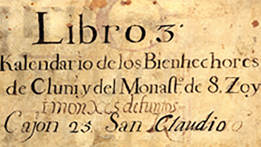 Documento de archivo antiguo con referencia a monasterio Cluny