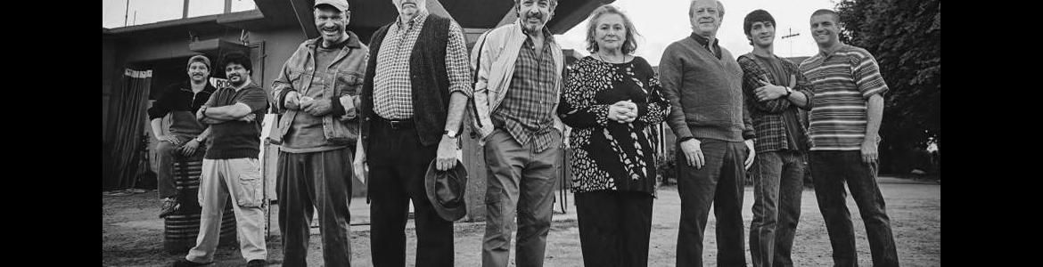 La odisea de los Giles imagen de la película La odisea de los giles en la que se ve al elenco de actores posando debajo de un puente