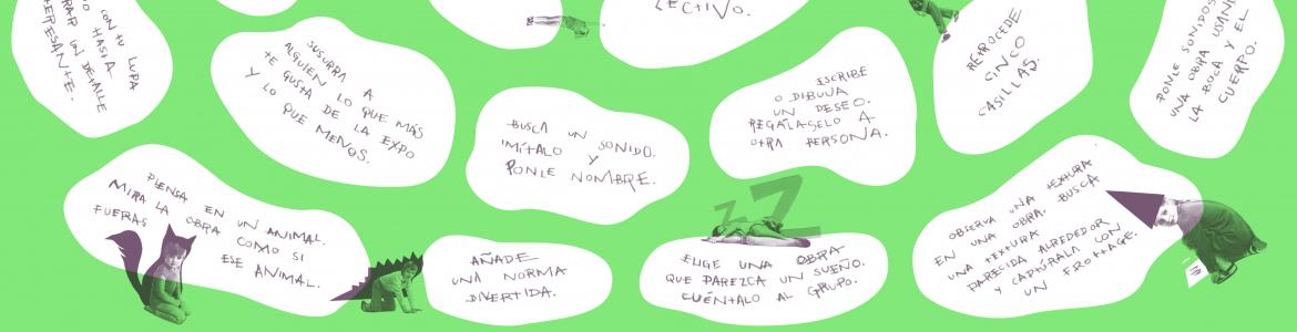 Imagen de un tablero de juego con texto e imágenes a modo de collage