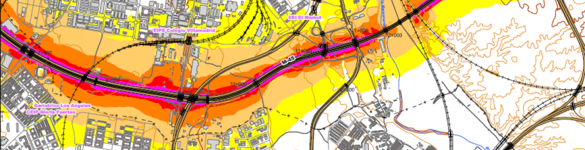 Imagen isófonas mapas ruido
