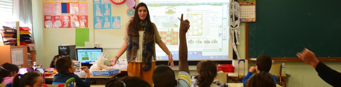 Clase en un colegio de Enseñanza Primaria. Programa bilingüe de la Comunidad de Madrid